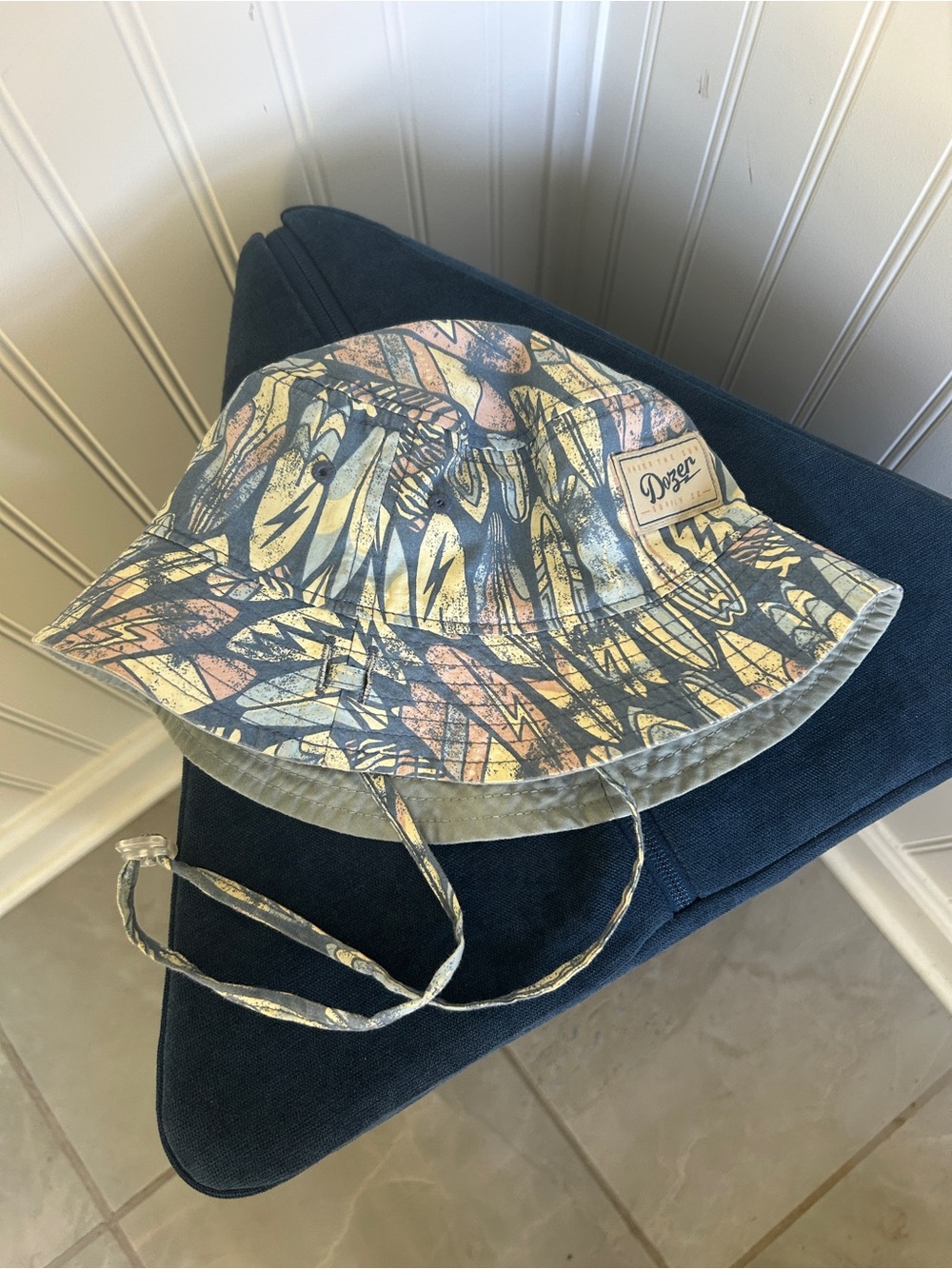 Toddler Reversible Multicolor Bucket Hat with breakaway Chin Strap